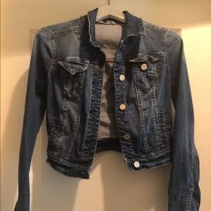 White House Black Market Jean Crop Jacket